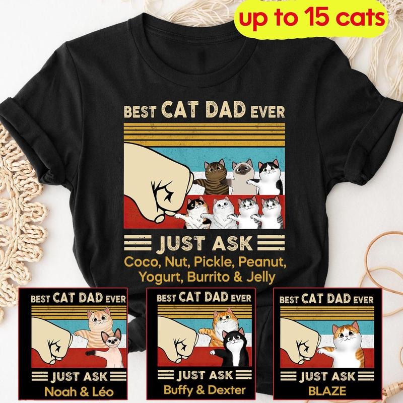 Custom Best Cat Dad Ever Cat Fathers Shirt Custom Cat Breed Shirt Personalized Cat Dad Papa Cat Owners Shirt T-Shirts, Hoodie, Sweatshirt - T-Shirt, Sweatshirt, Hoodie