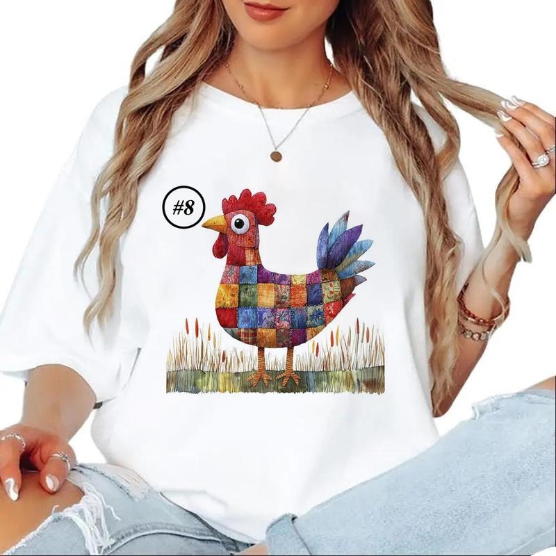 Custom Chicken Watercolor Whimsical Rooster Funny Bird Party 1 Cotton Womenswear T-Shirts, Hoodie, Sweatshirt - T-Shirt, Sweatshirt, Hoodie