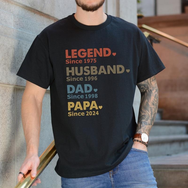 Custom Dad Years Shirt Papa Year Husband Legend Husband Dad Papa Personalized Dad Grandpa T-Shirts, Hoodie, Sweatshirt - T-Shirt, Sweatshirt, Hoodie