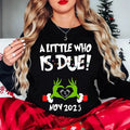 Custom Grinmas Pregnancy Announcement Loose Fit Size Gender Reveal Fabric T-Shirts, Hoodie, Sweatshirt - T-Shirt, Sweatshirt, Hoodie