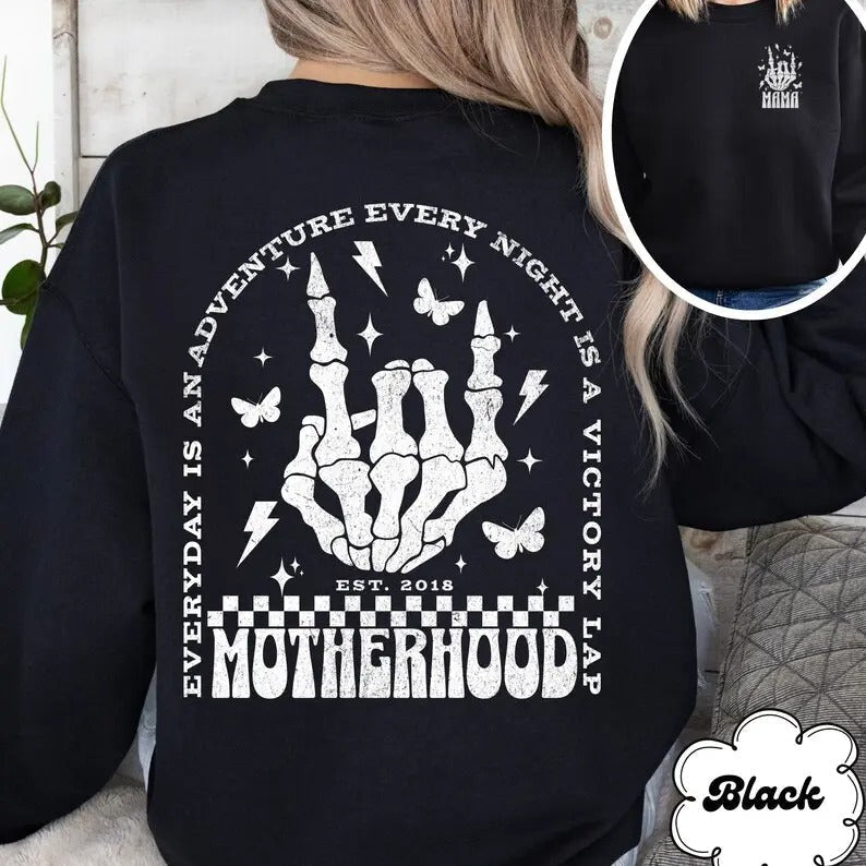 Custom Motherhood Funny Mom Mama Rock Cool Mom Skeleton Mom T-Shirts, Hoodie, Sweatshirt - T-Shirt, Sweatshirt, Hoodie