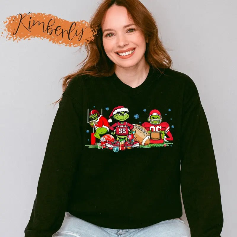 Custom Name Grinn Chy Football Shirt Custom Football Shirt Football Shirt Grrinnchmas Shirt Football Mom Shirt Xmas T-Shirts, Hoodie, Sweatshirt - T-Shirt, Sweatshirt, Hoodie