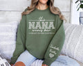 Custom Nana Name Sleeve Nana Custom Grandma Nana This Nana Wears Her Heart Her Sleeve T-Shirts, Hoodie, Sweatshirt - T-Shirt, Sweatshirt, Hoodie