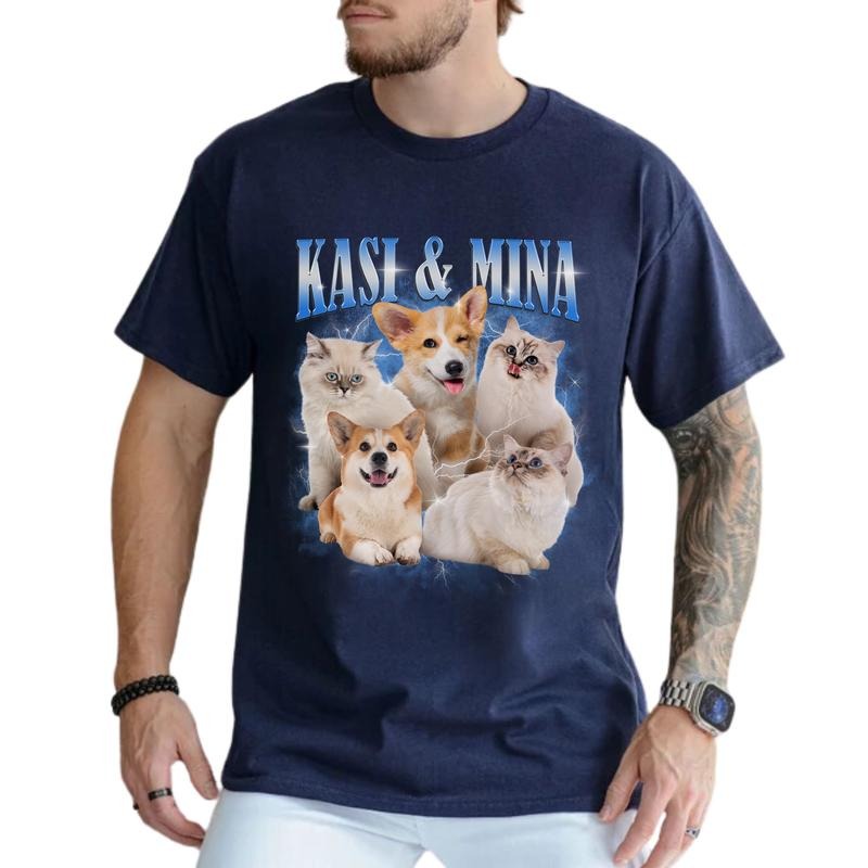Custom Pet Bootleg Rap Custom Dog Cat Photo Vintage 90s Shirt Insert Your Dog Mom Dog Dad Cat Lovers Tops Pet Owners T-Shirts, Hoodie, Sweatshirt - T-Shirt, Sweatshirt, Hoodie