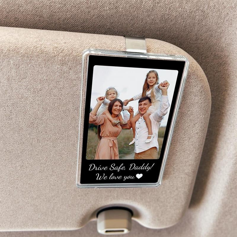 Custom Photo Car Visor Clip Dad Drive Safe Daddy Husband Drive Safe Sun Visor Clip Acrylic Car Accessories T-Shirts, Hoodie, Sweatshirt - T-Shirt, Sweatshirt, Hoodie