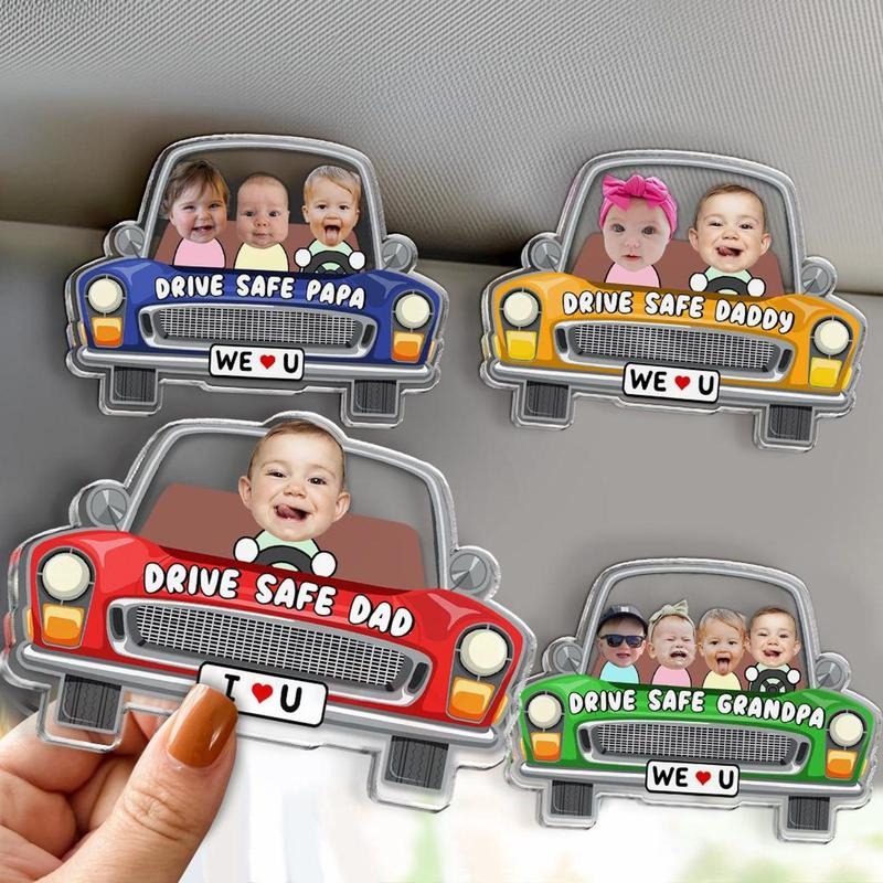 Custom Photo Visor Clip Dad Personalized Dad New Dad Drive Safe Daddy Car Sun Visor Clip Drive Safe Papa T-Shirts, Hoodie, Sweatshirt - T-Shirt, Sweatshirt, Hoodie