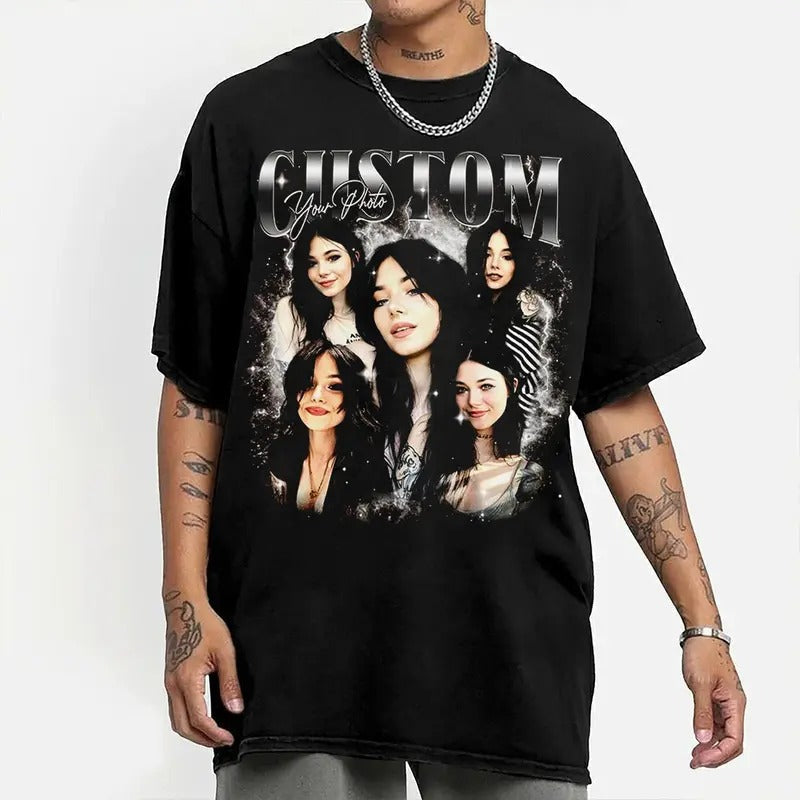 Custom Photos Shirt Custom Bootleg Rap Vintage 90s Custom Photo Round Neck Tropical Biker Menswear Top T-Shirts, Hoodie, Sweatshirt - T-Shirt, Sweatshirt, Hoodie