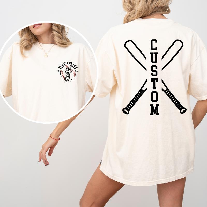 Custom That'S My Boy Baseball Mom Comfort Colors Shirt Personalized Baseball Mom Sport Mom Outfits Game Day Baseball Mama T-Shirts, Hoodie, Sweatshirt - T-Shirt, Sweatshirt, Hoodie