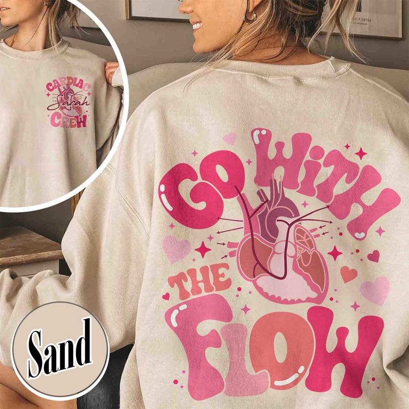 Custom Valentine CVICU Cardiac Nurse Heart Flow Anatomy Custom Cath Lab RN Valentine CCU Valentine Custom Cardiology T-Shirts, Hoodie, Sweatshirt - T-Shirt, Sweatshirt, Hoodie