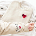 Custom Name Sleeve Valentine Heart T-Shirts, Hoodie, Sweatshirt - T-Shirt, Sweatshirt, Hoodie