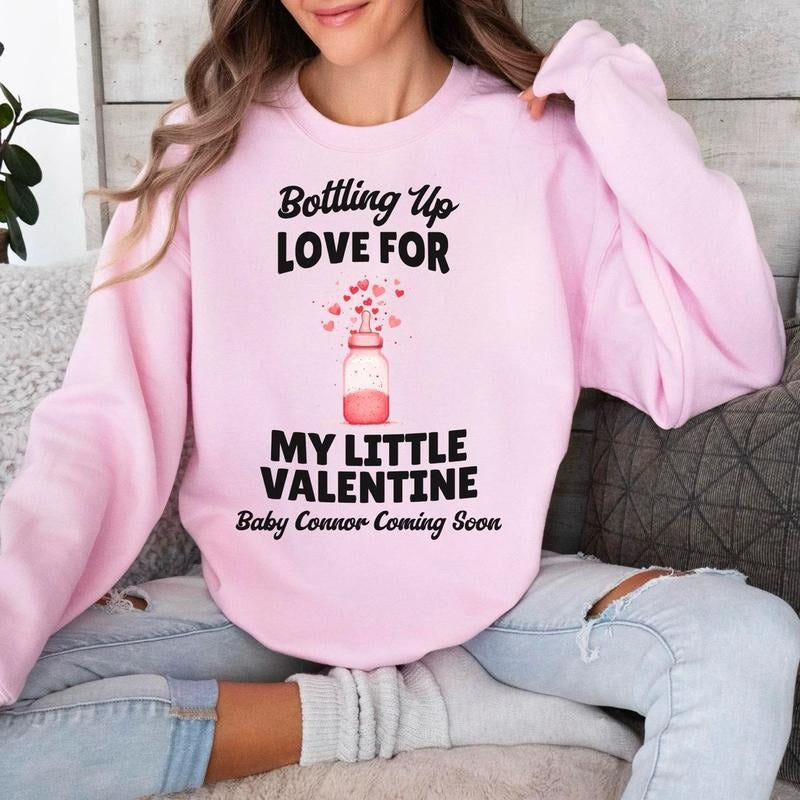 Custom Valentines Pregnancy Announcement Maternity Valentines Pregnancy Reveal Shirt Custom Baby Announcement T-Shirts, Hoodie, Sweatshirt - T-Shirt, Sweatshirt, Hoodie