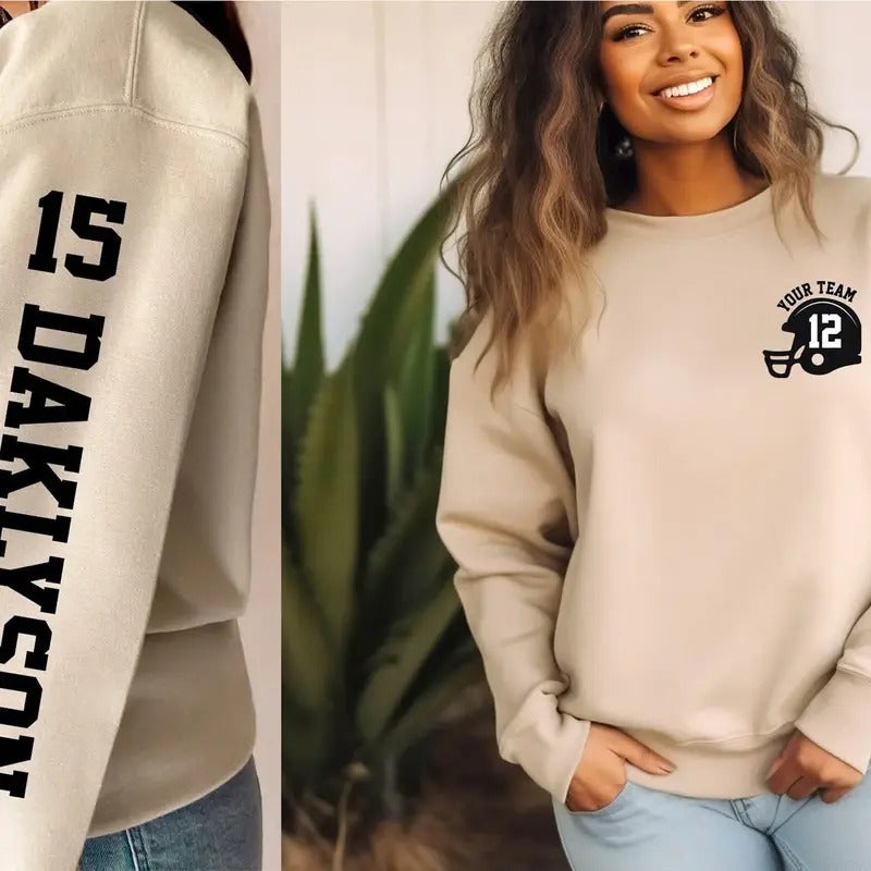 Customized Football Your Name Football Shirt Custom Football Shirt Game Day Shirt Football Season Shirt Football Mom Shirt Womenswear Womenswear Tops Comfort Casual T-Shirts, Hoodie, Sweatshirt - T-Shirt, Sweatshirt, Hoodie