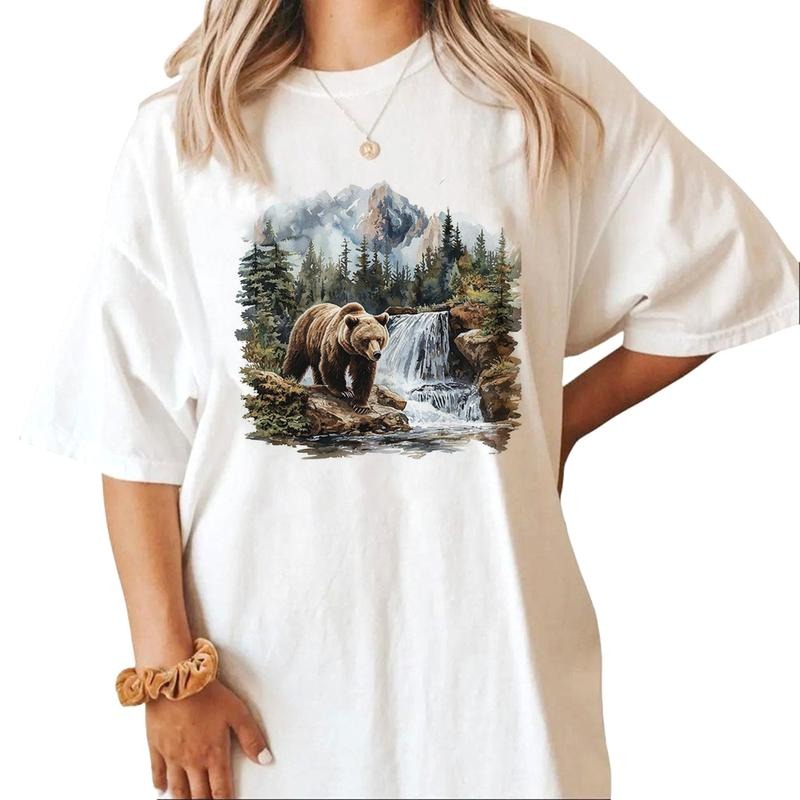 Cute Bear Forest Retro Hooded Hunting Season 1 Cotton Top T-Shirts, Hoodie, Sweatshirt - T-Shirt, Sweatshirt, Hoodie