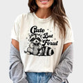 Cute But Feral Shirt Meme Raccoon Funny Trash Panda Printed Feral Raccoon Lover Vintage Opossum Comfort Cotton Comfy Shirt Casual Tops Cotton Fabric T-Shirts, Hoodie, Sweatshirt - T-Shirt, Sweatshirt, Hoodie