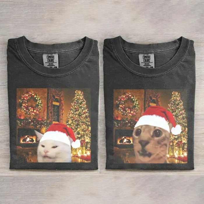 Cute Cat Meme Vintage Funny Cat Expression Cute Kitty Meme Retro Top Fun Pet Humor Menswear Underwear T-Shirts, Hoodie, Sweatshirt - T-Shirt, Sweatshirt, Hoodie
