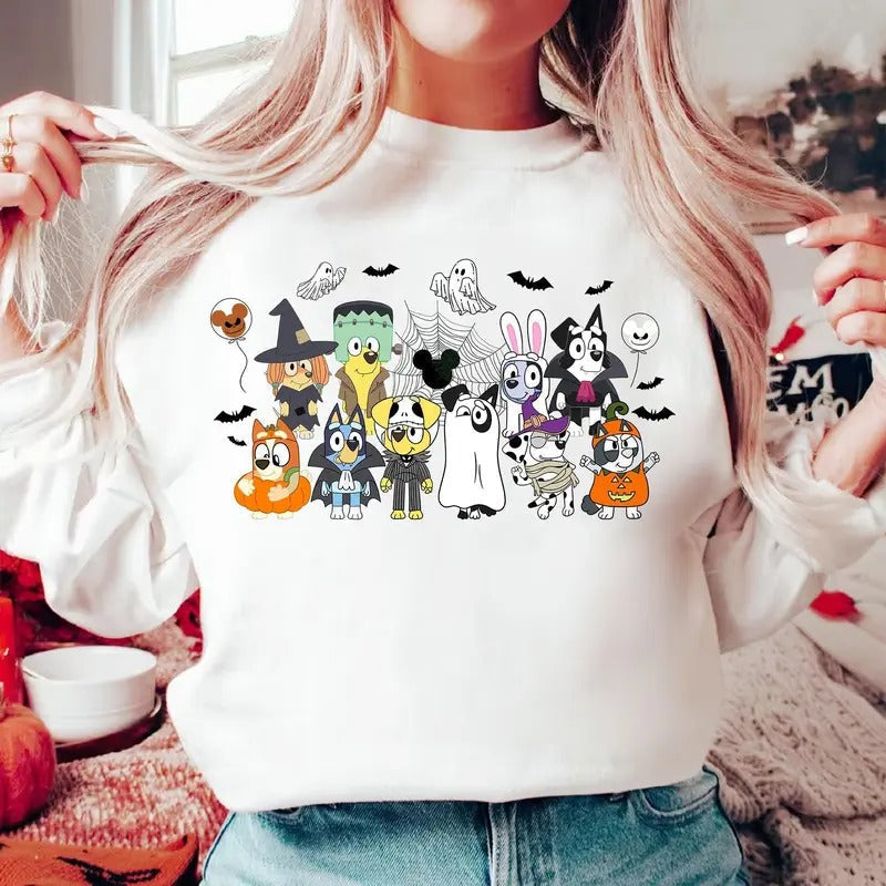 Cute Dog Family Spooky Season Halloween Shirt Cute Dog Halloween Shirt Halloween Cute Dog Friends Shirt Dog Cartoon Shirt T-Shirts, Hoodie, Sweatshirt - T-Shirt, Sweatshirt, Hoodie