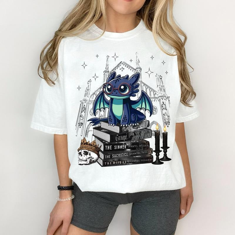 Cute Dragon Book Lover Lords Magical Reading Dark Romance Shantel Tessier T-Shirts, Hoodie, Sweatshirt - T-Shirt, Sweatshirt, Hoodie