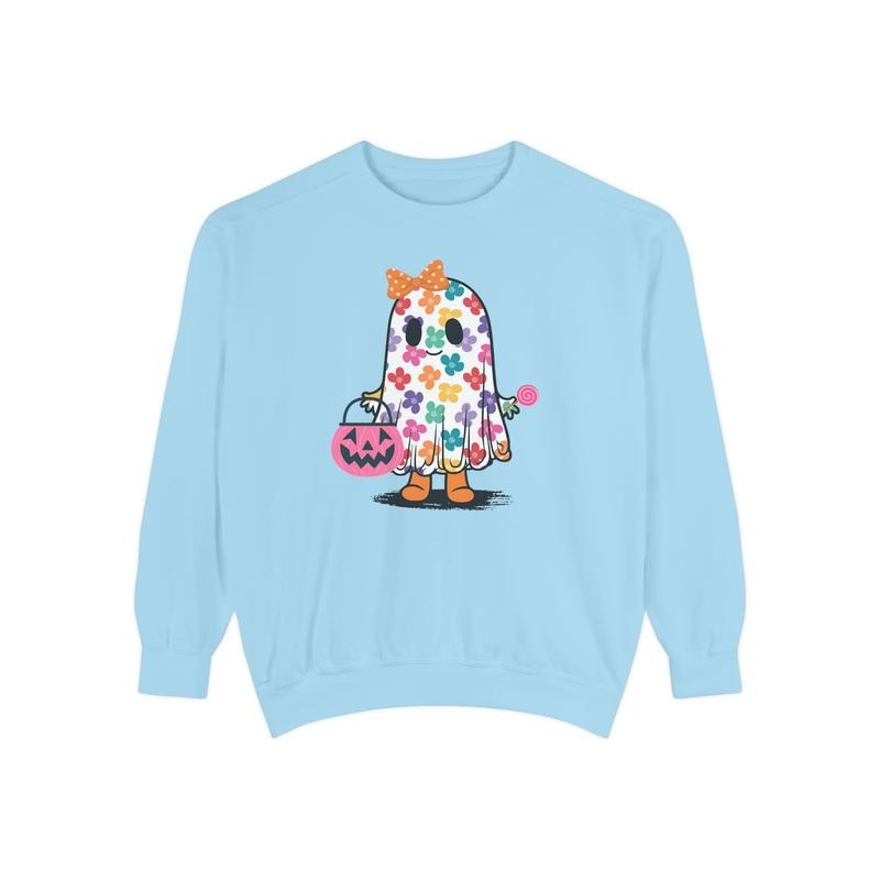 Cute Floral Ghost Comfort Colors Halloween Spooky T-Shirts, Hoodie, Sweatshirt - T-Shirt, Sweatshirt, Hoodie