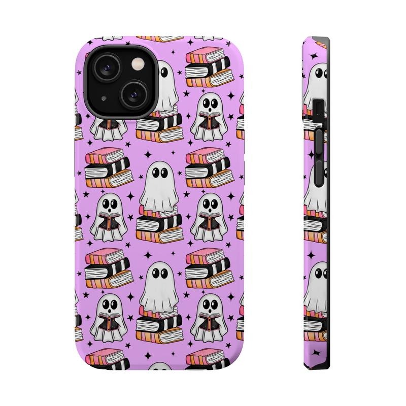 Cute Ghost Reading Phone Case Bookish Halloween Cover Mag Safe Compatible Magnetic Tough Cases T-Shirts, Hoodie, Sweatshirt - T-Shirt, Sweatshirt, Hoodie