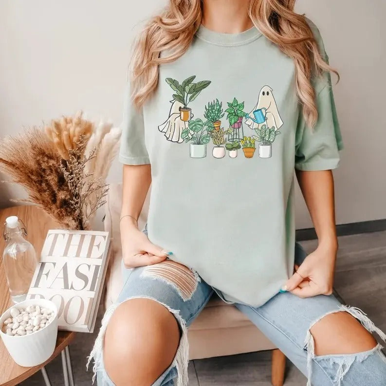 Cute Ghost Shirt Halloween Plant Shirt Halloween Mom Shirt Ghost Plant Lover Funny Halloween Top Womenswear Underwear Lady T-Shirts, Hoodie, Sweatshirt - T-Shirt, Sweatshirt, Hoodie