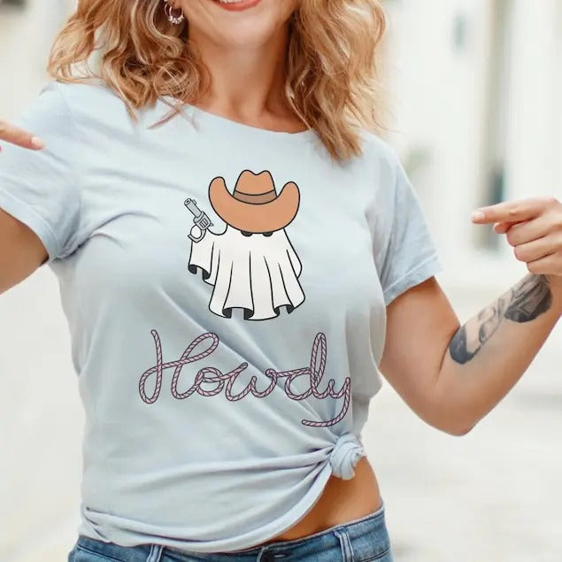 Cute Halloween Shirt Ghost Cowboy Cute Ghost Halloween Shirt Halloween Shirt Spooky Season Shirt Trick Treat Shirt T-Shirts, Hoodie, Sweatshirt - T-Shirt, Sweatshirt, Hoodie