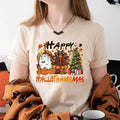 Cute Happy Hallothanksmas Shirt Hallothanksmas Funny Fall Season Shirt Spooky Halloween Shirt Turkey Thanksgiving Shirt Xmas T-Shirts, Hoodie, Sweatshirt - T-Shirt, Sweatshirt, Hoodie