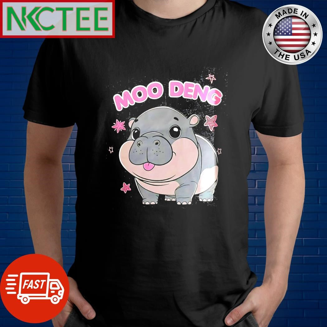 Cute Moo Deng stars shirt Unisex T-shirt, Sweatshirt, Hoodie, Long Sleeve Tee - T-Shirt, Sweatshirt, Hoodie