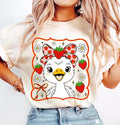 Cute Strawberry Goose Bow Summer Strawberry Goose Coquette Goose Strawberry T-Shirts, Hoodie, Sweatshirt - T-Shirt, Sweatshirt, Hoodie