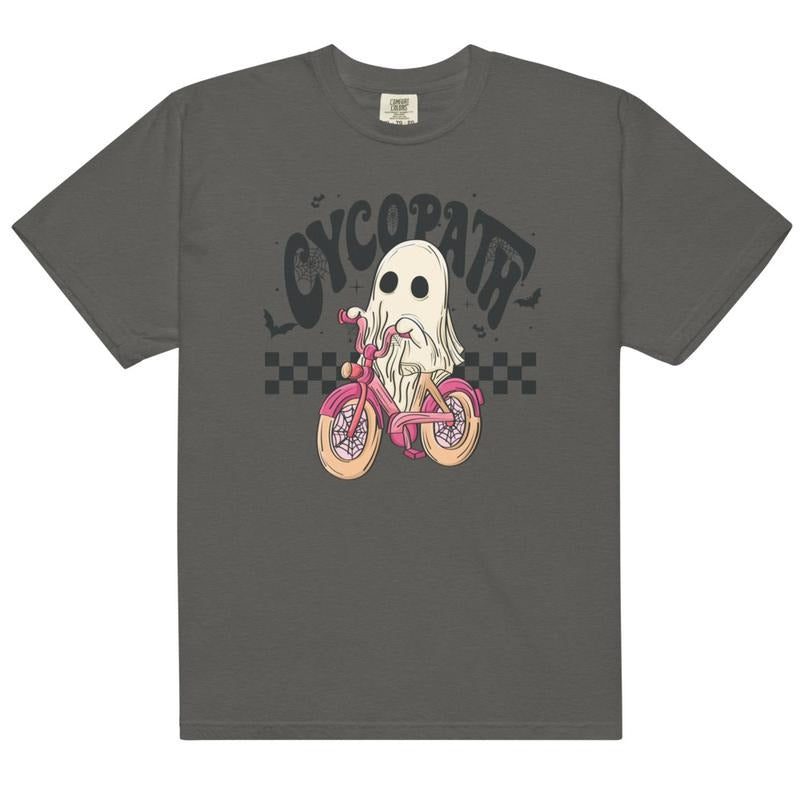 Cycopath Halloween Shirt Spooky Season Ghost Bike Shirt Summerween Shirt Comfort Colors Halloween Shirt Casual Shirt Halloween Halloween Casual Cotton Halloween T-Shirts, Hoodie, Sweatshirt - T-Shirt, Sweatshirt, Hoodie