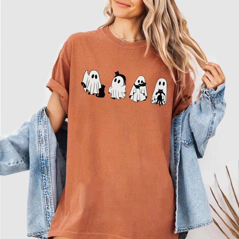 Ute Ghost Cat Shirt Ghost Cat Cat Lovers Retro Ghost Halloween Spooky Season Funny Halloween Shirt Cat Lover Funny Halloween Cat Shirt Ghost Black Cat Halloween Cat Mom Top T-Shirts, Hoodie, Sweatshirt - T-Shirt, Sweatshirt, Hoodie