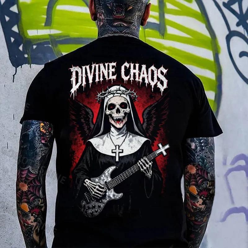 DIVINE CHAOS Skeleton Nun Print T-Shirts, Hoodie, Sweatshirt - T-Shirt, Sweatshirt, Hoodie