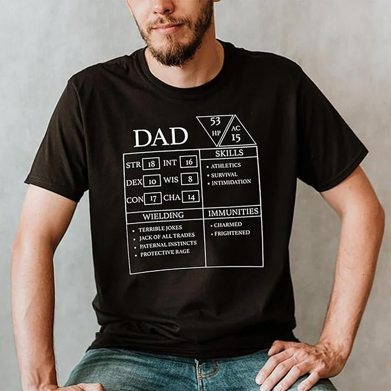 Dad Character Sheet Shirt Role Playing Game Dungeons Dragons Shirt Dungeon Master DND Dad Shirt Funny Dad T-Shirts, Hoodie, Sweatshirt - T-Shirt, Sweatshirt, Hoodie