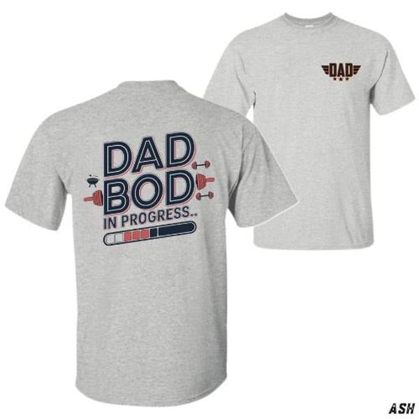 Dad Gains 'Dad Bod Progress' Relaxed Fit Short Sleeve Ideal Casual Fitness & Vacation Streetwear Everyday Casual T-Shirts, Hoodie, Sweatshirt - T-Shirt, Sweatshirt, Hoodie