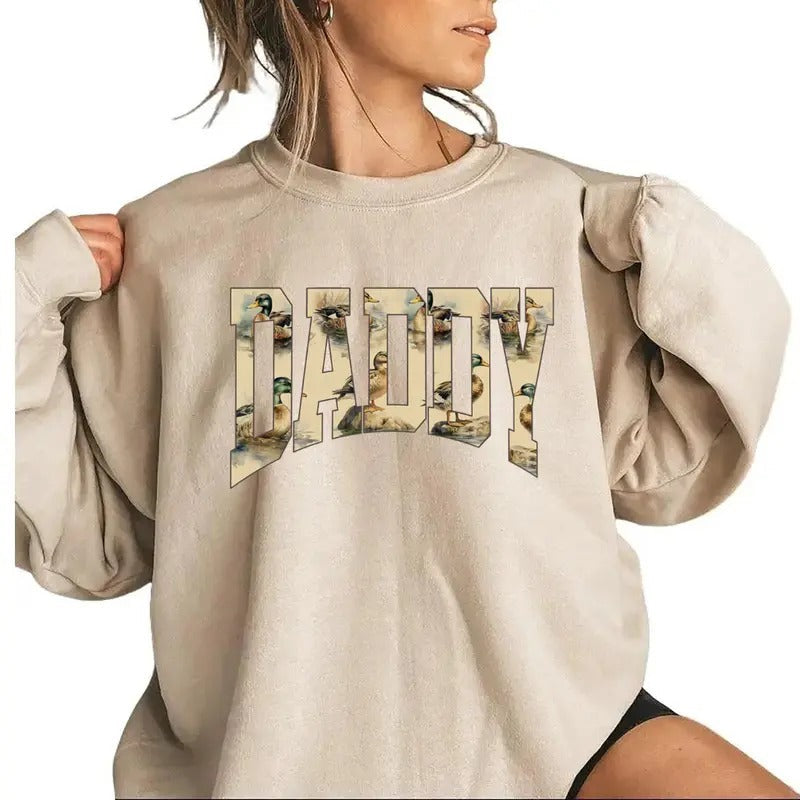 Daddy Duck Hunting Season Vintage Mallard Duck MAMA Cotton Fabric T-Shirts, Hoodie, Sweatshirt - T-Shirt, Sweatshirt, Hoodie