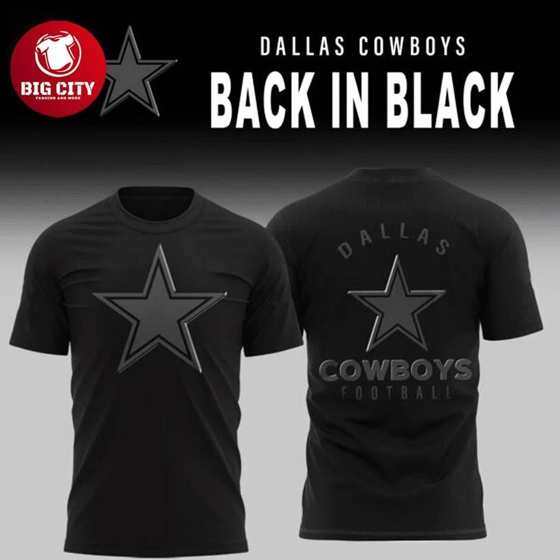 Dallas Cowboys Back In Black 2025 Two Sided Shirt Unisex T-shirt, Sweatshirt, Hoodie, Long Sleeve Tee - T-Shirt, Sweatshirt, Hoodie