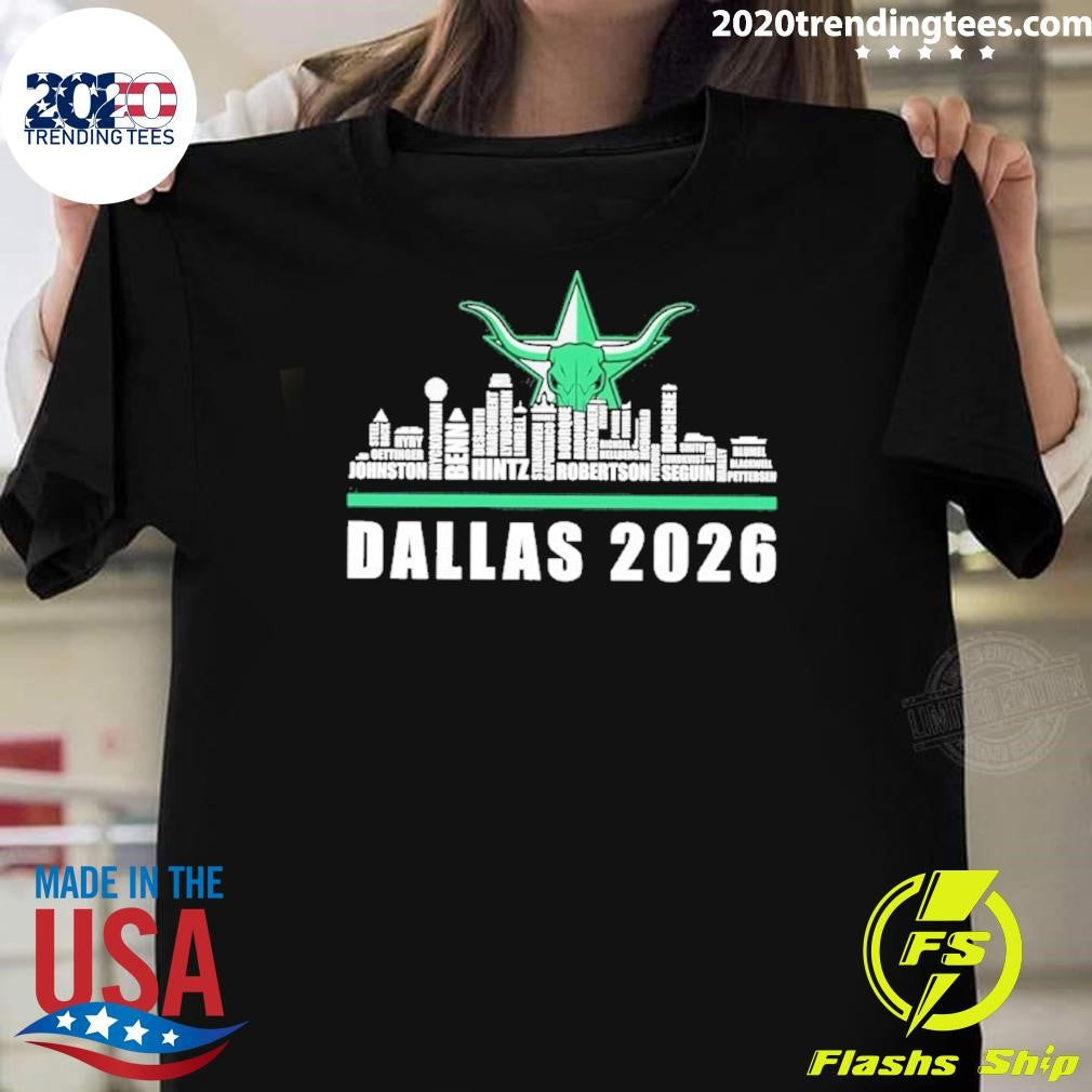 Dallas Stars 2026 City Skyline Graphic Shirt Unisex T-shirt, Sweatshirt, Hoodie, Long Sleeve Tee - T-Shirt, Sweatshirt, Hoodie