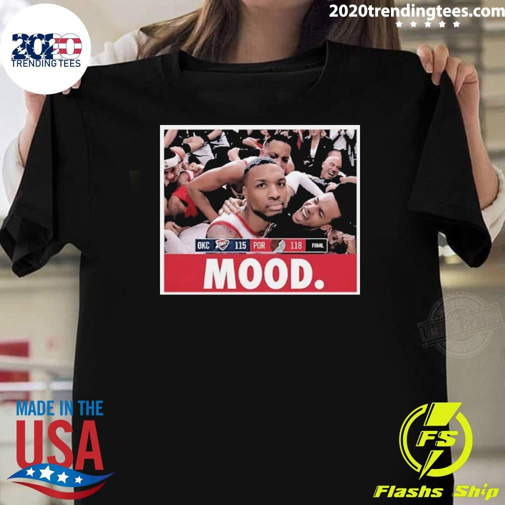 Damian Lillard Mood Photo Shirt Unisex T-shirt, Sweatshirt, Hoodie, Long Sleeve Tee - T-Shirt, Sweatshirt, Hoodie