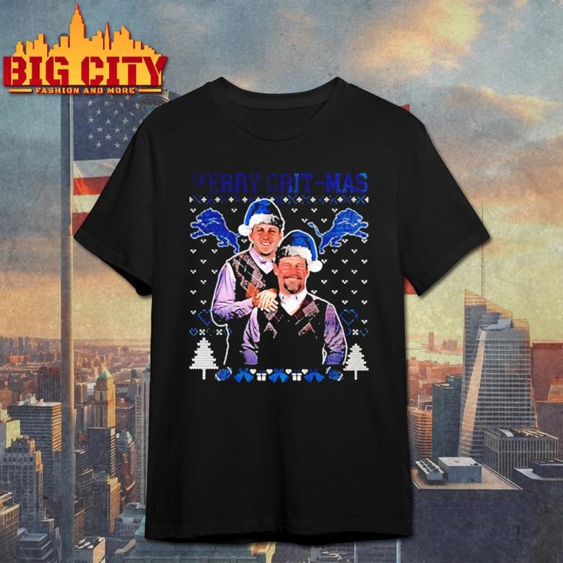 Dan Campbell Jared Goff Merry Grit-Mas Detroit Lions Christmas shirt Unisex T-shirt, Sweatshirt, Hoodie, Long Sleeve Tee - T-Shirt, Sweatshirt, Hoodie