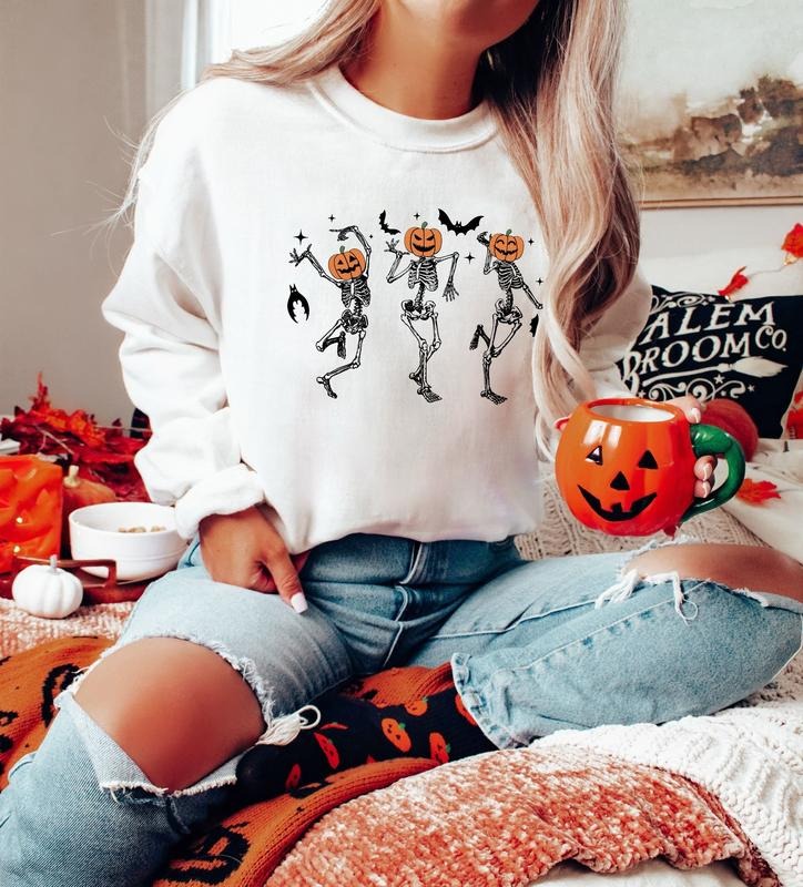 Dancing Skeleton Halloween Halloween Skeleton Funny Halloween Spooky Season T-Shirts, Hoodie, Sweatshirt - T-Shirt, Sweatshirt, Hoodie