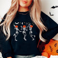 Dancing Skeleton Matching Pumpkin Halloween Party Fall Woman Spooky Season Long Sleeve T-Shirts, Hoodie, Sweatshirt - T-Shirt, Sweatshirt, Hoodie