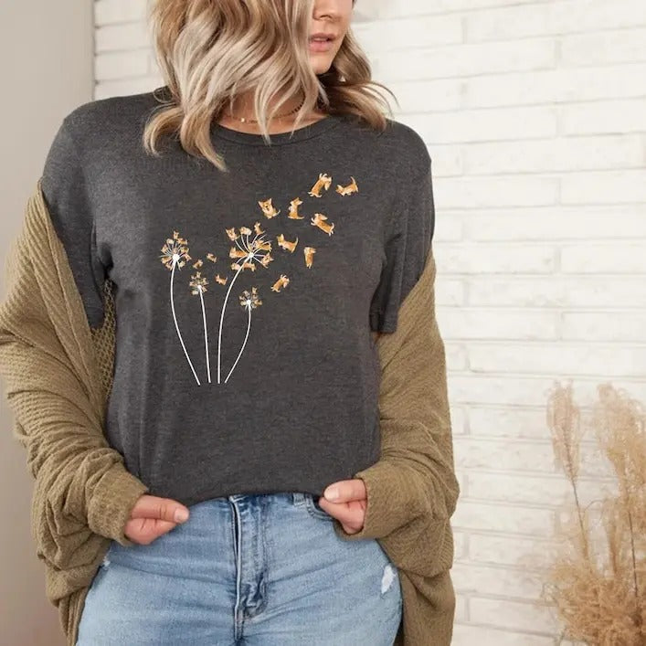Dandelion Corgi Flower Cute Dog Lovers Shirt Dog Mom Funny Dog Shirt Dog Owner Shirt Pet Owners T-Shirts, Hoodie, Sweatshirt - T-Shirt, Sweatshirt, Hoodie