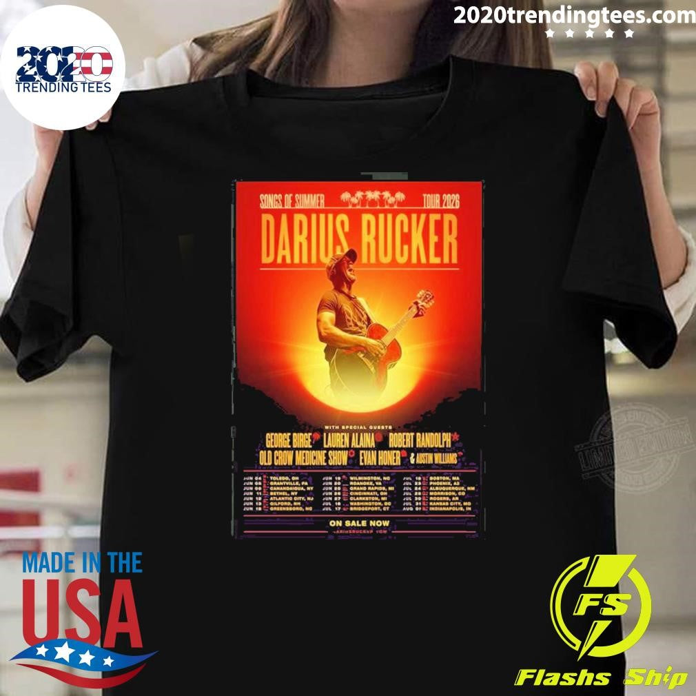 Darius Rucker World Tour 2026 Poster Shirt Unisex T-shirt, Sweatshirt, Hoodie, Long Sleeve Tee - T-Shirt, Sweatshirt, Hoodie