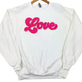 Dark Pink Chenille Love Patch White T-Shirts, Hoodie, Sweatshirt - T-Shirt, Sweatshirt, Hoodie