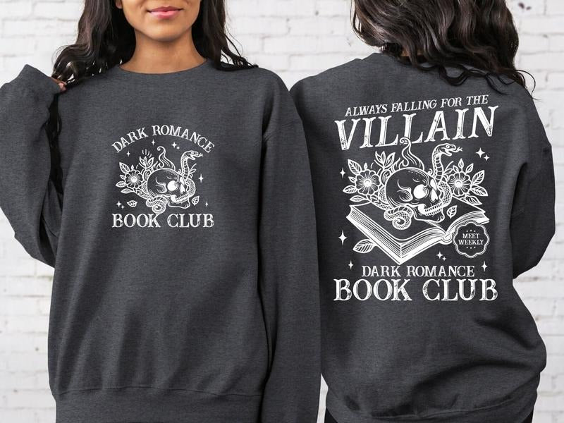 Dark Romance Book Club Retro Dark Romance Book Lovers Romantasy Readers Book Nerds Bookworm Soft Comfort Long Sleeves Fabric T-Shirts, Hoodie, Sweatshirt - T-Shirt, Sweatshirt, Hoodie