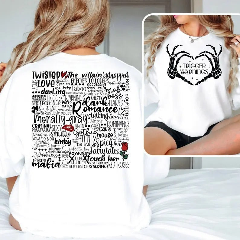 Dark Romance Book Trigger Warning Dark Romance Reader Bookish Book T-Shirts, Hoodie, Sweatshirt - T-Shirt, Sweatshirt, Hoodie