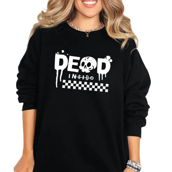 'Dead Inside' Grunge Casual Comfort Skulls Retro Streetwear Fit T-Shirts, Hoodie, Sweatshirt - T-Shirt, Sweatshirt, Hoodie