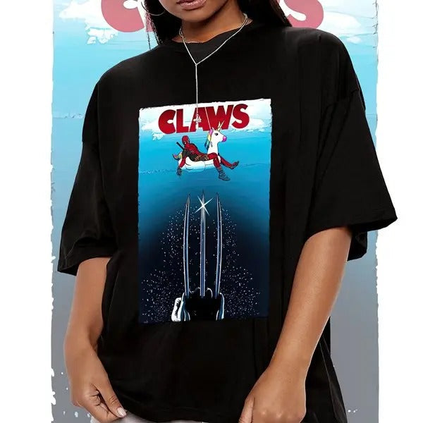 Deadpool Wolverine Jaws Movie Shirt Deadpool Wolverine Claws Shirt Deadpool 3 Shirt Superhero Shirt T-Shirts, Hoodie, Sweatshirt - T-Shirt, Sweatshirt, Hoodie