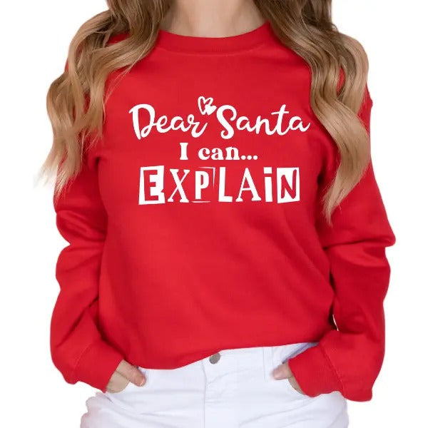 Dear Santa I Can Explain Sarcastic & Minimalist Cold Weather Lovers Cozy & Comfy Holidays Simple Yet Fun Layering & Relaxing Sizes Up 5XL Humor T-Shirts, Hoodie, Sweatshirt - T-Shirt, Sweatshirt, Hoodie