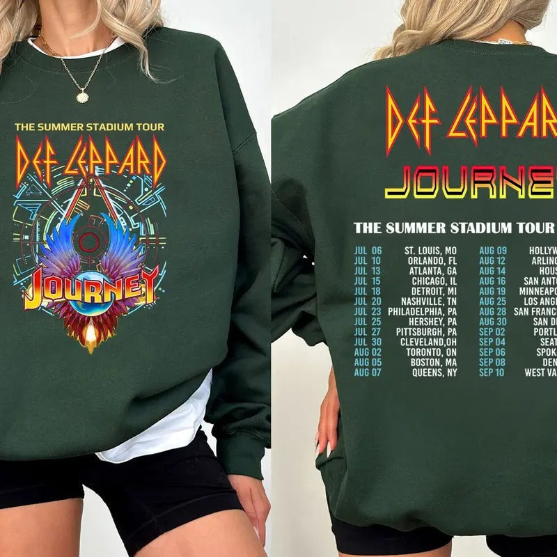 Def Leppard Journey Summer Stadium Tour 2024 Shirt Journey Tour Shirt Def Leppard Shirt Rock Music Def Leppard Journey Fan Full Sizes Full Colors Classic Menswear Womenswear Comfort Cotton T-Shirts, Hoodie, Sweatshirt - T-Shirt, Sweatshirt, Hoodie