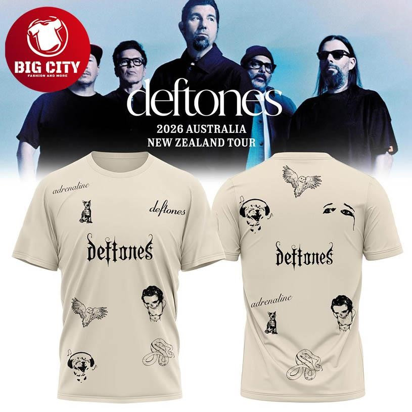 Deftones Australia And New Zealand 2026 Tour Adrenaline Two Sided Shirt Unisex T-shirt, Sweatshirt, Hoodie, Long Sleeve Tee - T-Shirt, Sweatshirt, Hoodie